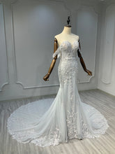 Ostty Off-Shoulder Mermaid Wedding Dress with Lace & Train OST-MS001-25 (Wholesale)